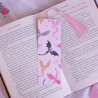 Dragon Pattern Bookmark, Fantasy Bookmark with Tassel