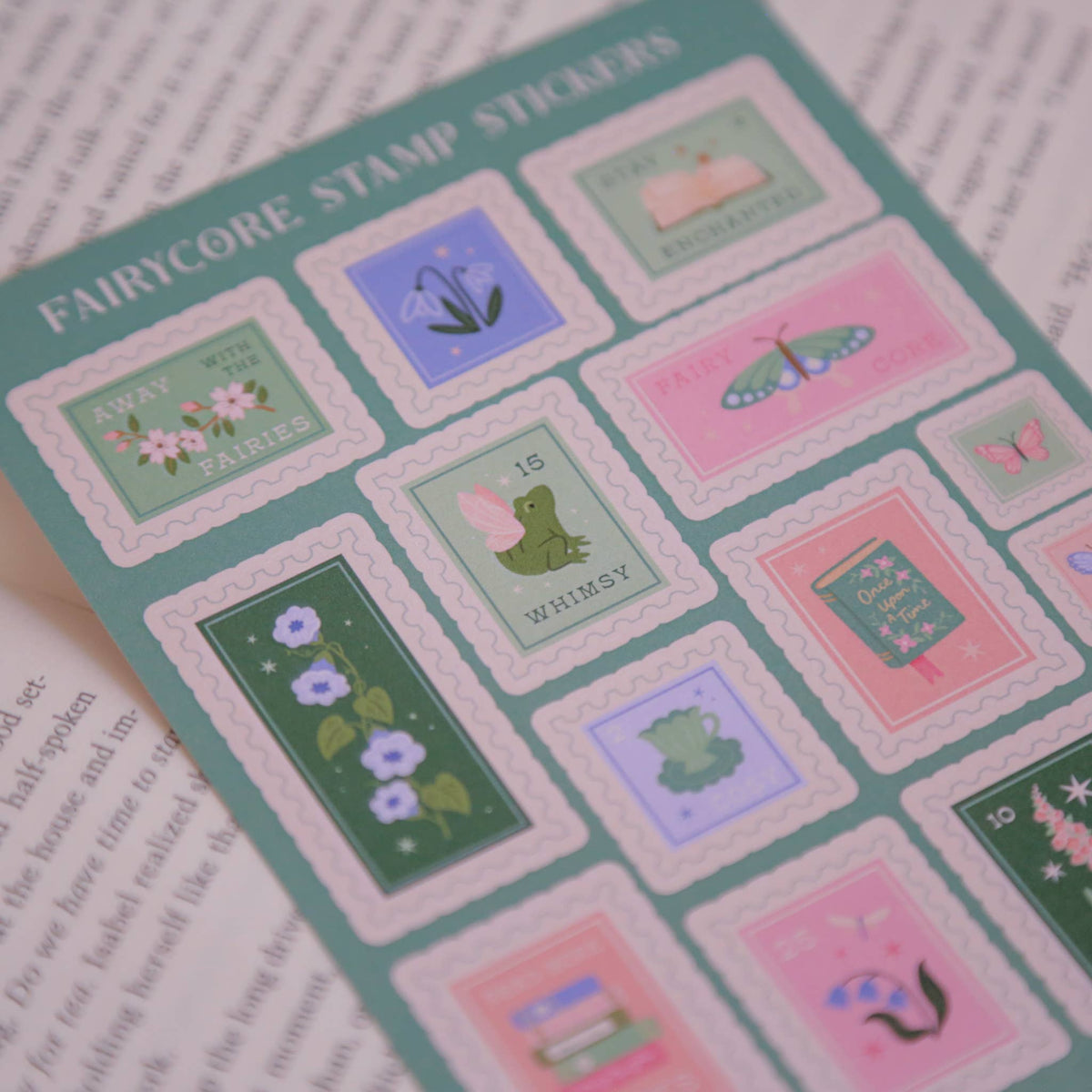 Fairycore Stamps Sticker Sheet - Fantasy Book Gifts