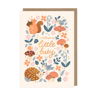 Unique New Baby Card, " Welcome Little Baby" Cute Baby Card