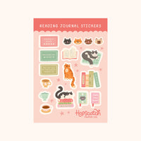 Cat Reading Journal Sticker Sheet - Literary Journaling