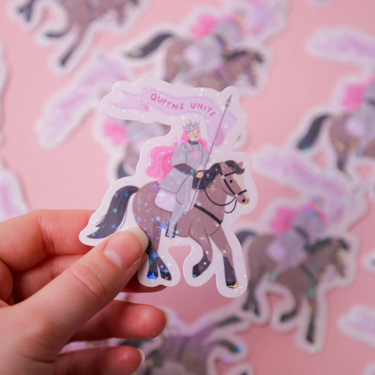 Fantasy Queen Holographic Vinyl Sticker - Feminist Sticker