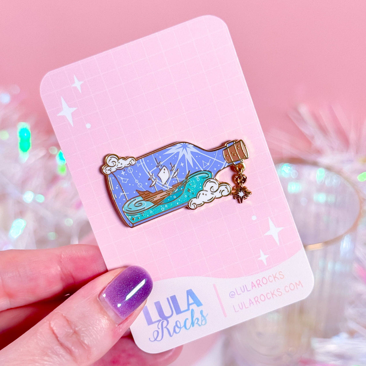 Ship in a Bottle Enamel Pin