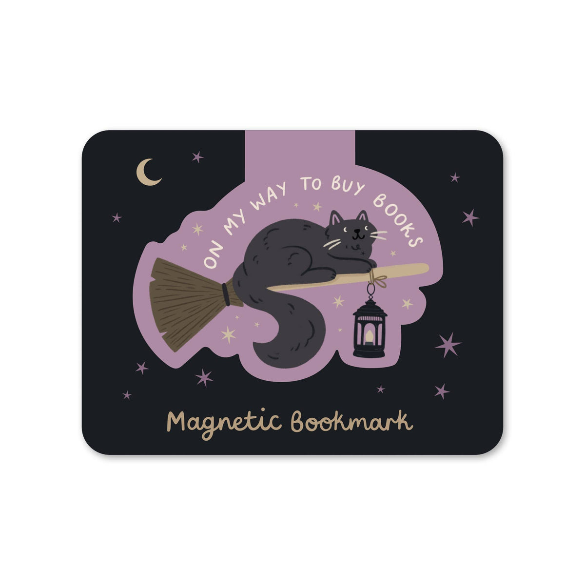 Witch Cat Magnetic Bookmark - Fantasy Literary Gifts