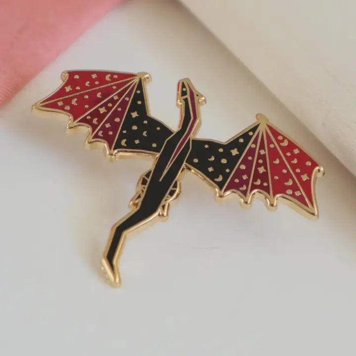 Dragon enamel pin (red)