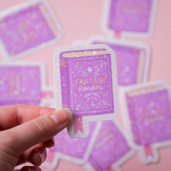Fantasy Reader Holographic Vinyl Sticker - Book Sticker