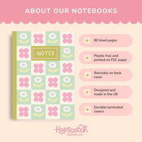 Floral Notebook – A5 Journal with 80 Lined Pages