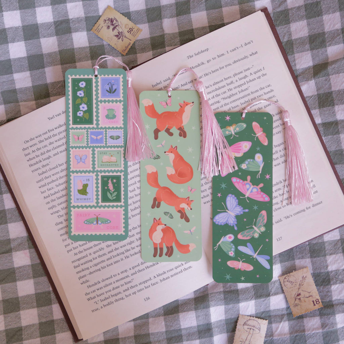 Fantasy Butterflies Bookmark, Literary Bookmark with Tassel