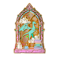 Library Window Liquid Glitter Enamel Pin