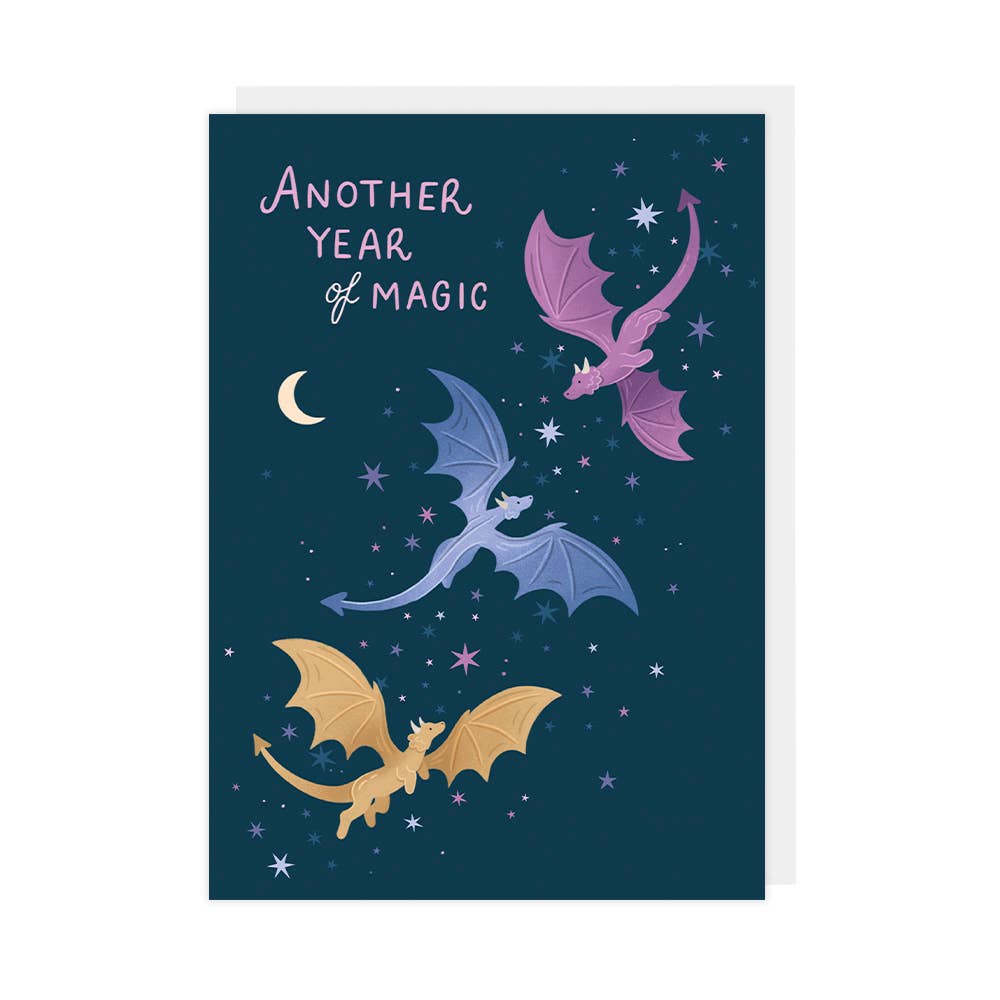 Dragon Birthday Card - Another Year of Magic Fantasy Card