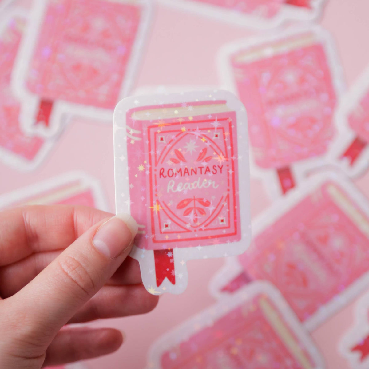 Romantasy Reader Holographic Vinyl Sticker - Book Sticker