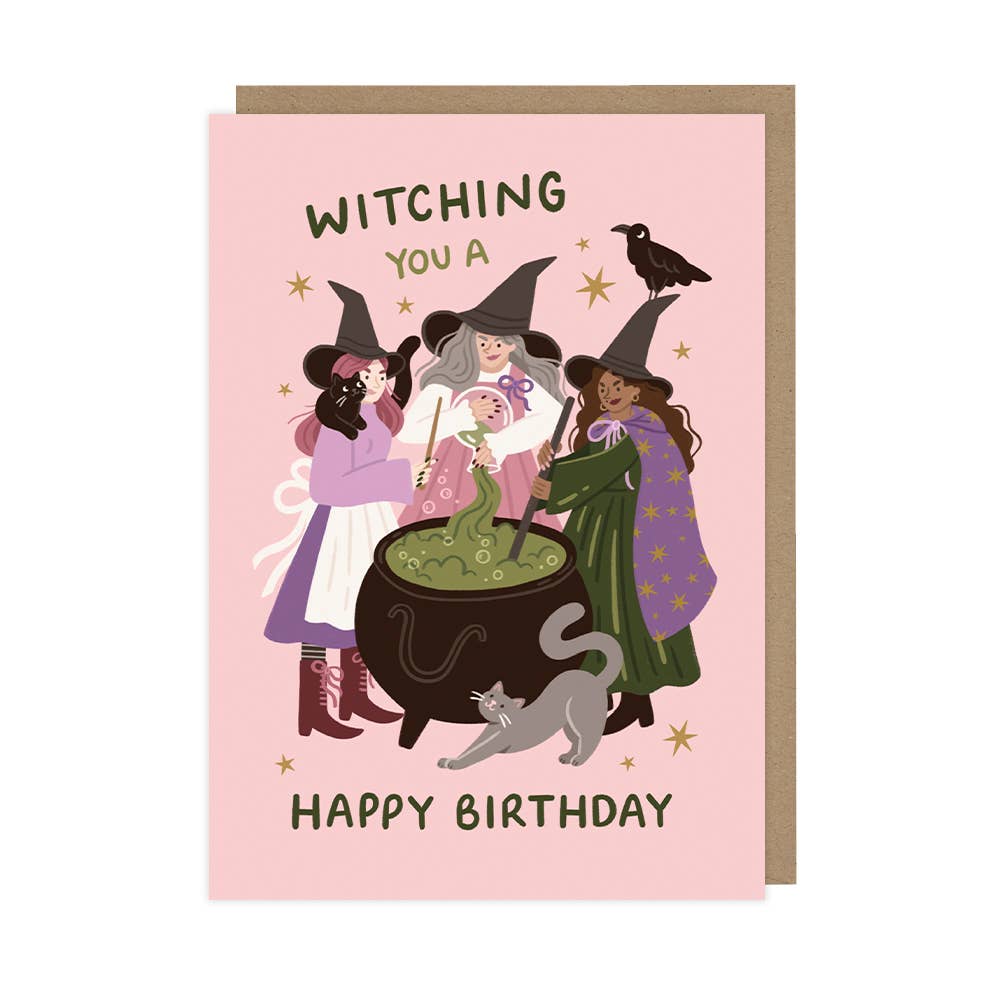 Witch Birthday Card - Witching you a Happy Birthday