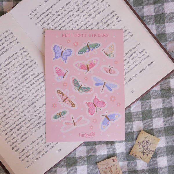 Butterflies Sticker Sheet - Fantasy Book Gifts