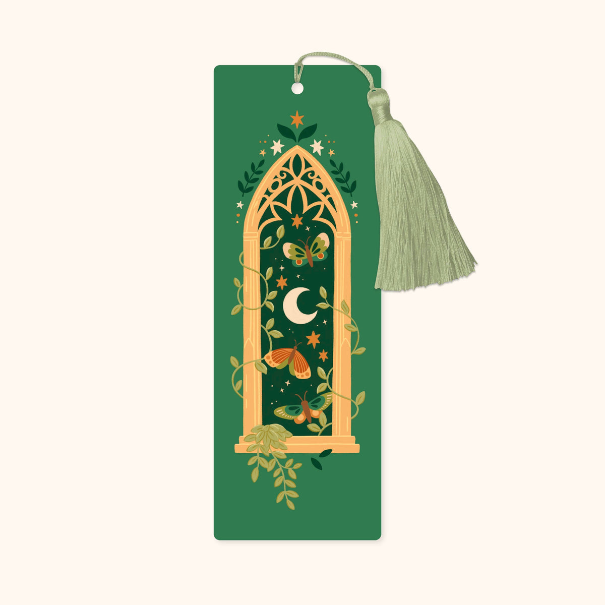 Forest Window, Fantasy Bookmark with Tassel