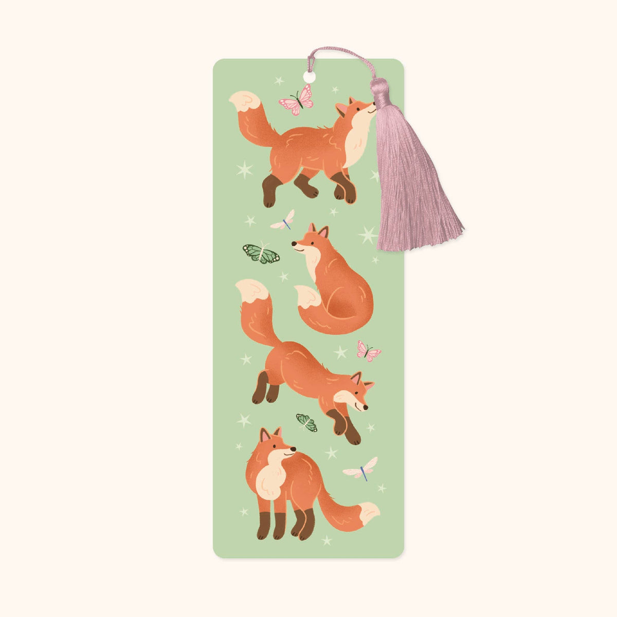 Fantasy Foxes Bookmark, Fantasy Bookmark with Tassel