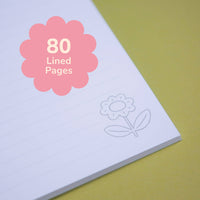 Floral Notebook – A5 Journal with 80 Lined Pages