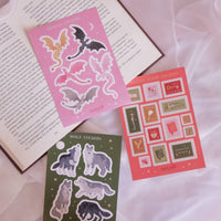 Romantasy Stamps Sticker Sheet - Fantasy Book Gifts