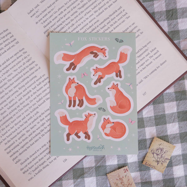 Foxes Sticker Sheet - Fantasy Book Gifts
