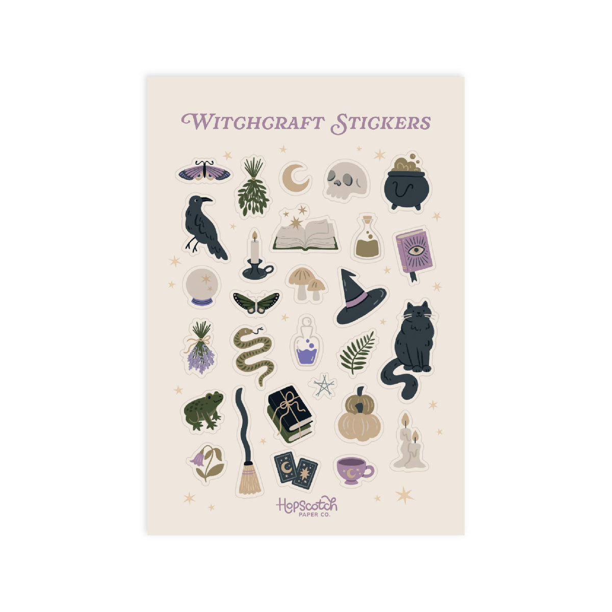 Whimsy Witch Journal Sticker Sheet - Book Gifts