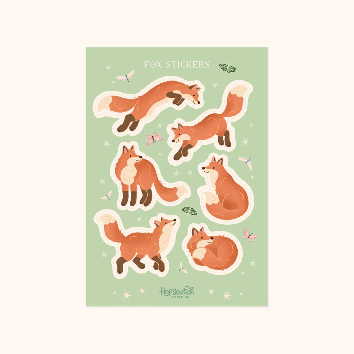 Foxes Sticker Sheet - Fantasy Book Gifts