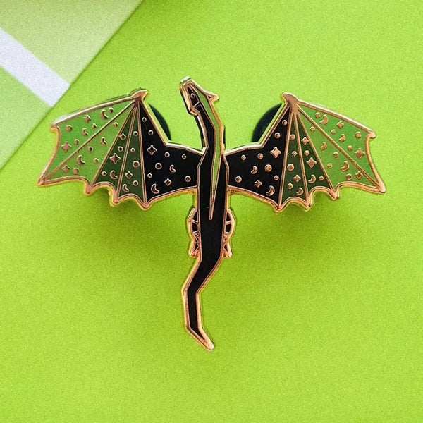 Dragon enamel pin (green)
