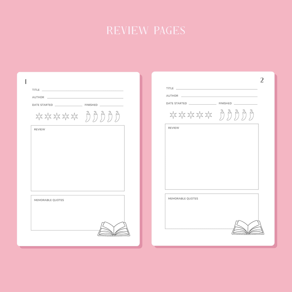 Romantasy Reading Journal – Literary 50 Book Review Notebook