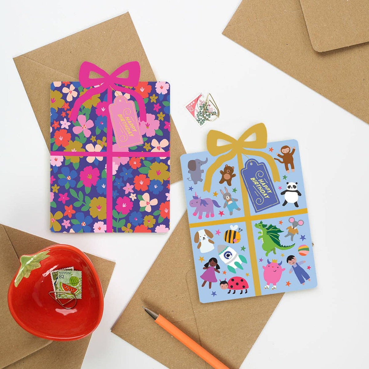 Wrapped in Wonder Toy Themed Kids Birthday Card with Foil