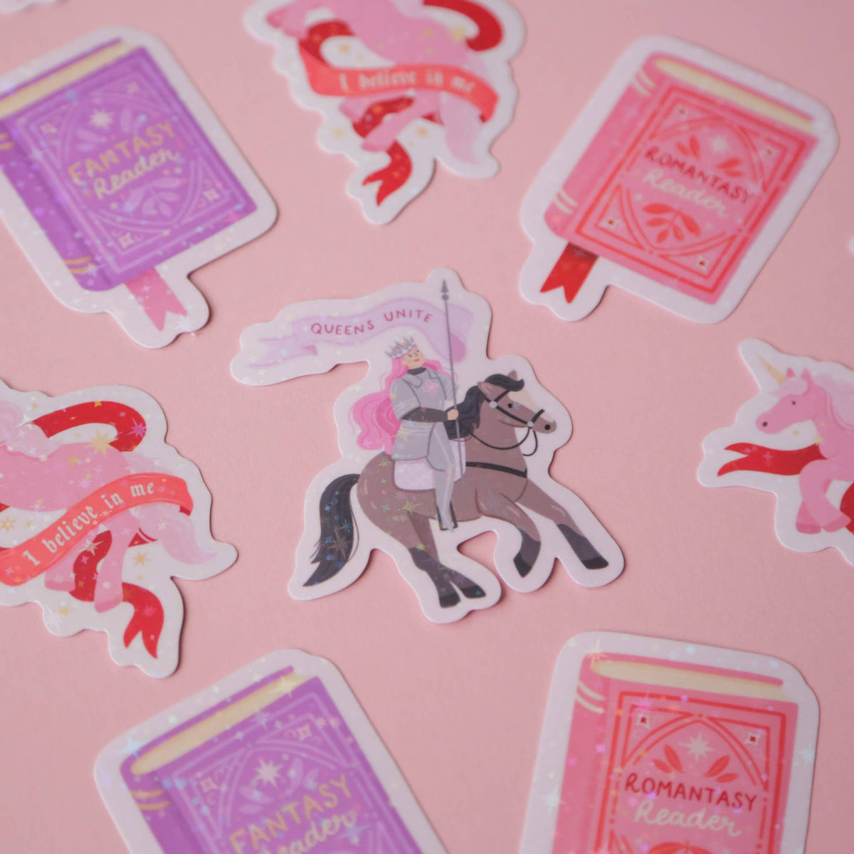 Fantasy Queen Holographic Vinyl Sticker - Feminist Sticker