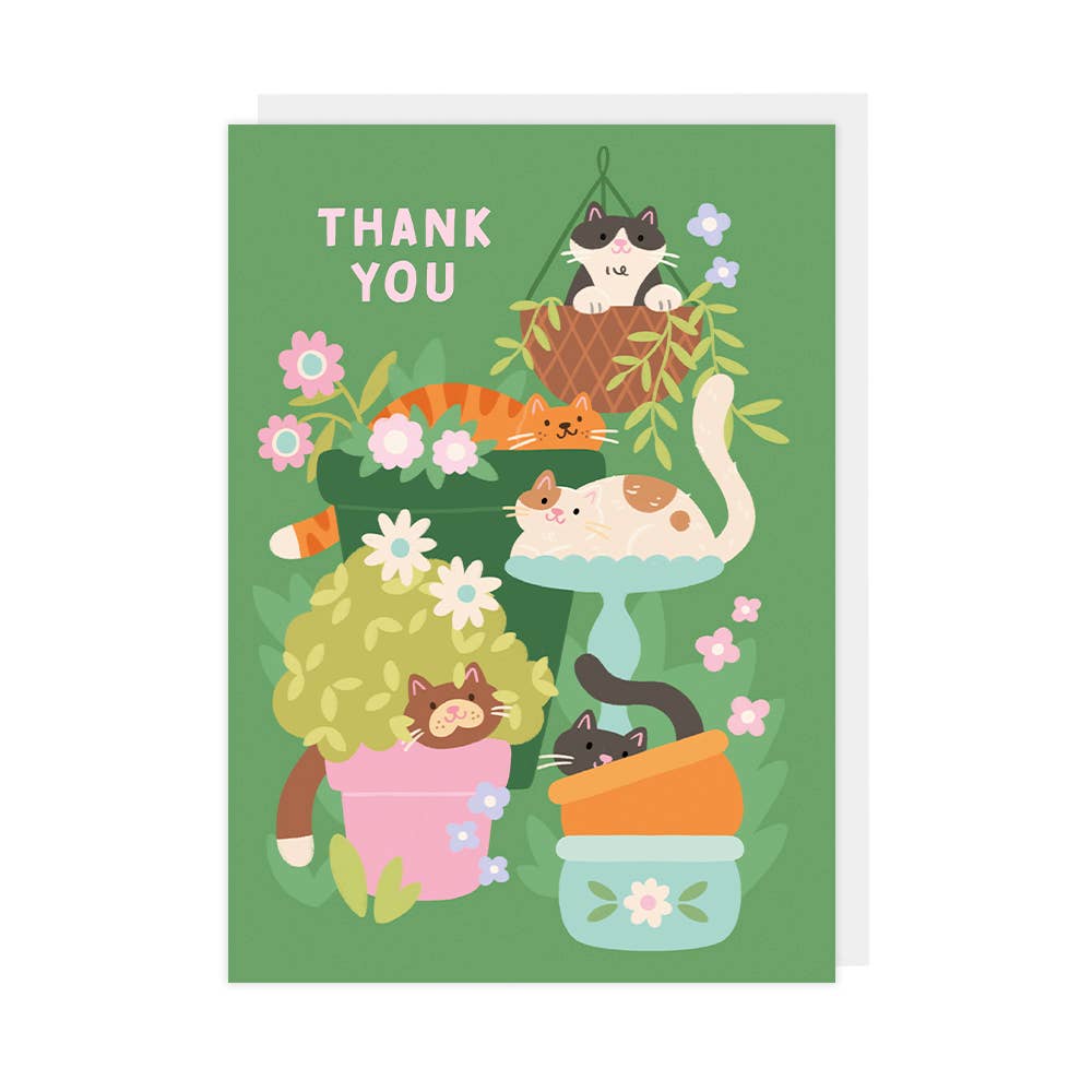 Plant Pot Cats Thank You Card