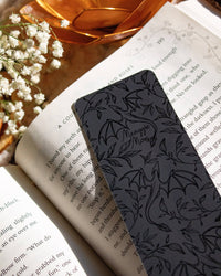 Black Floral Dragons Bookmark