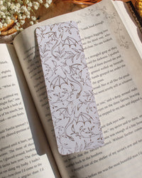 White and gold Floral Dragons Bookmark