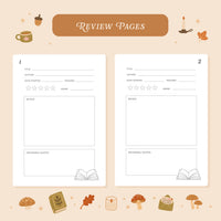 Cosy Season Reading Journal – 50 Book Review Notebook