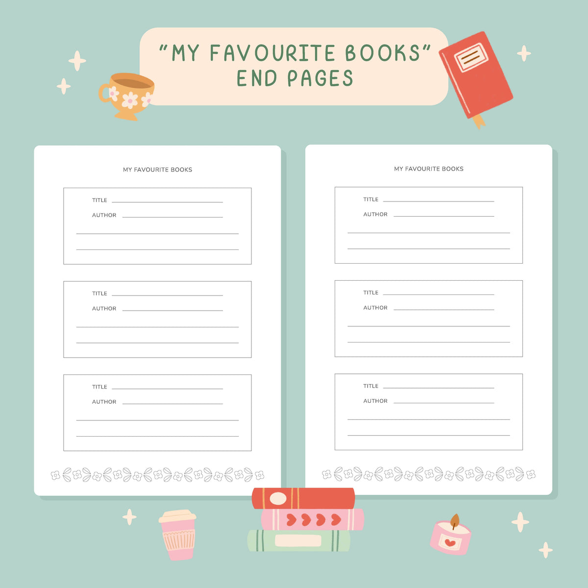 Reading Journal – 50 Page Book Review Notebook
