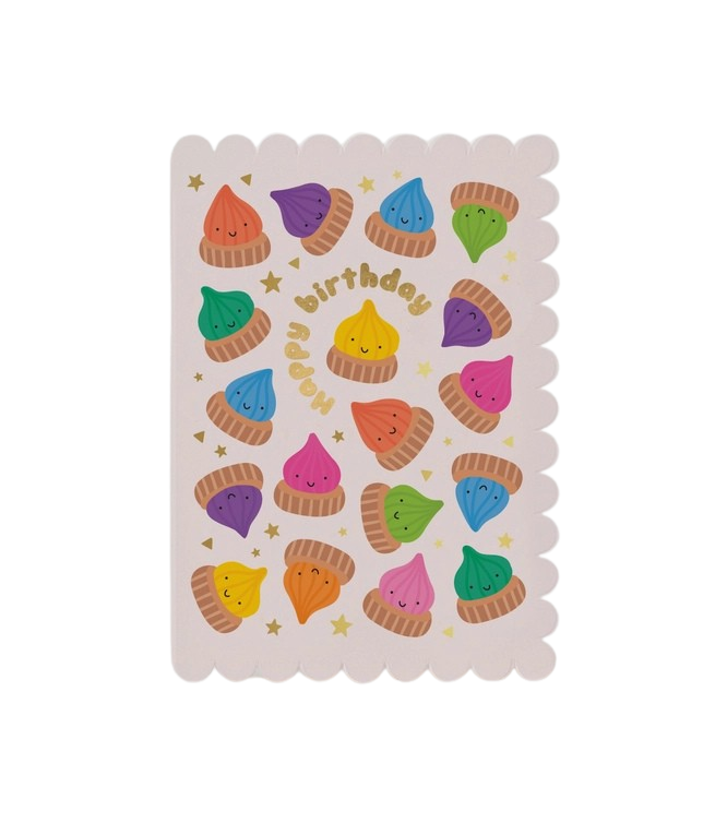 Scalloped Iced Gems Kids Birthday Card