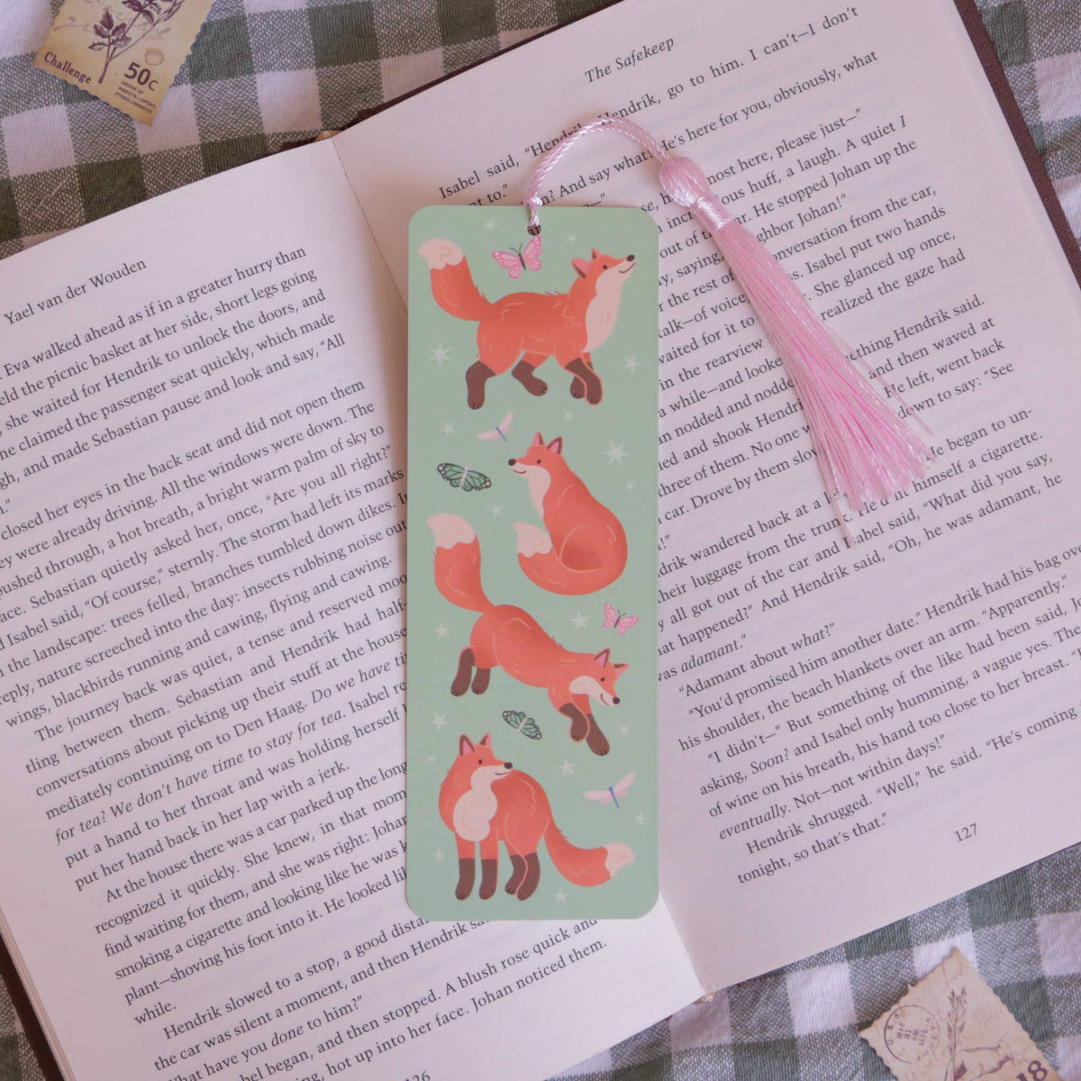 Fantasy Foxes Bookmark, Fantasy Bookmark with Tassel