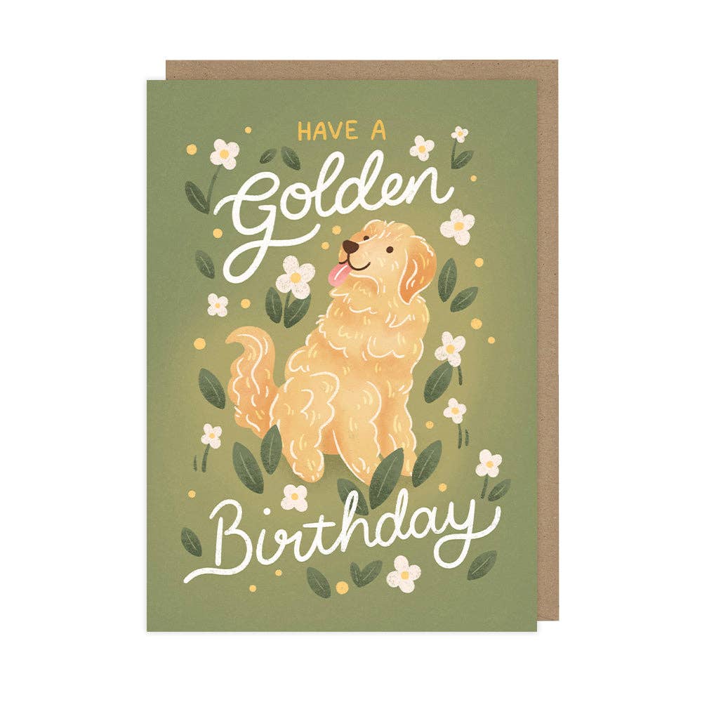 Golden Birthday, Golden Retriever Dog Birthday Card