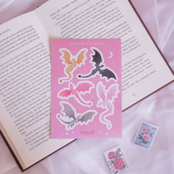 Dragon Sticker Sheet - Fantasy Book & Journaling Gifts
