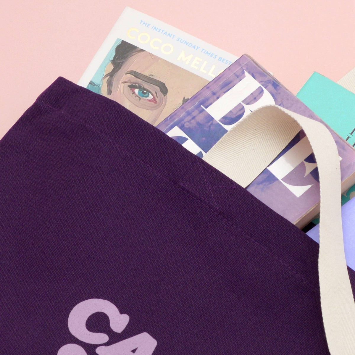 Can't. Stop. Buying. Books. - Plum Canvas Tote Bag