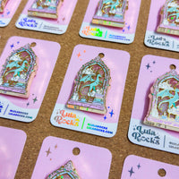 Library Window Liquid Glitter Enamel Pin