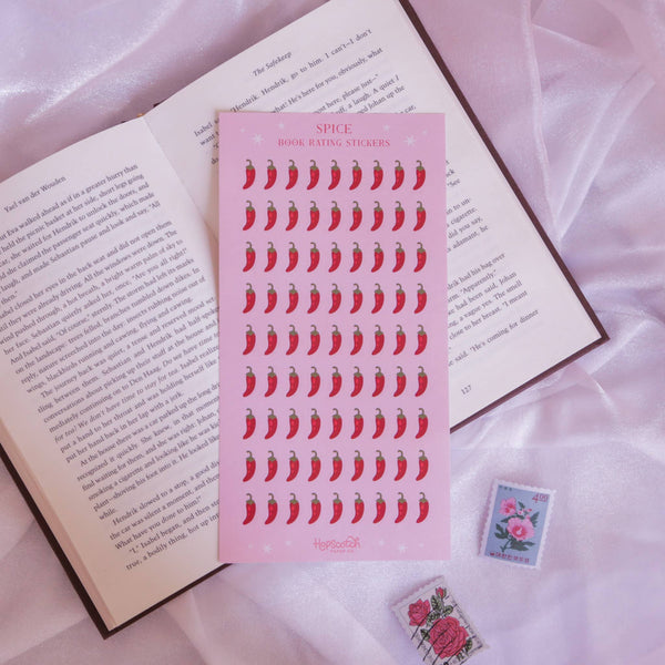 Spice Rating Sticker Sheet - Fantasy Reading Journal Gifts