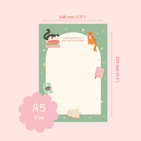 Cat Books Notepad – Literature Stationery Gifts
