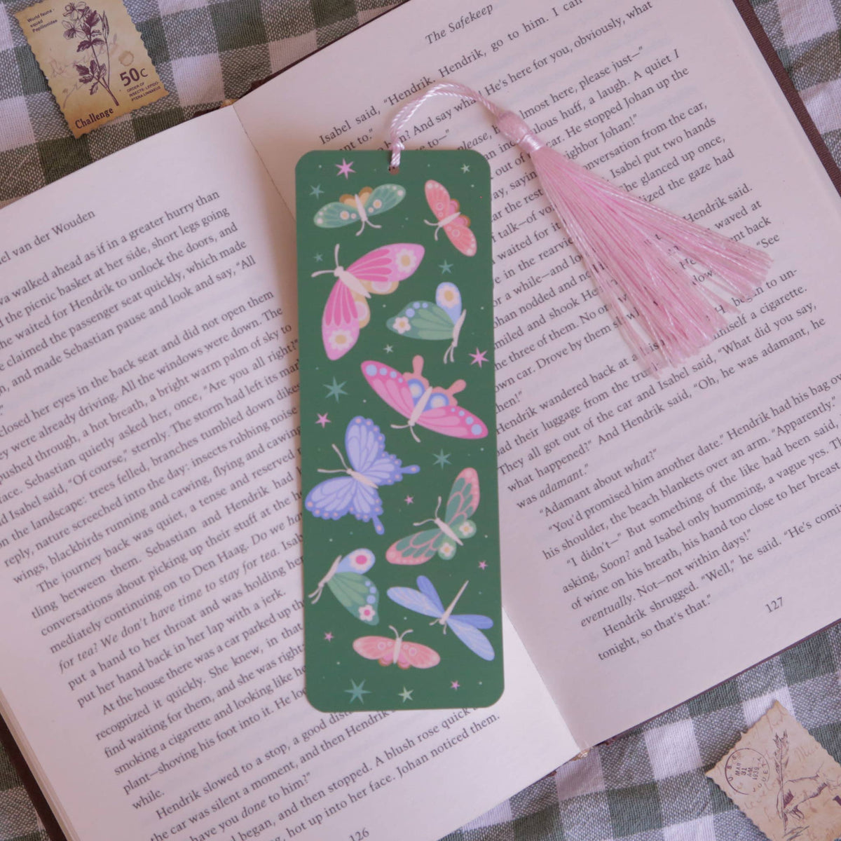 Fantasy Butterflies Bookmark, Literary Bookmark with Tassel