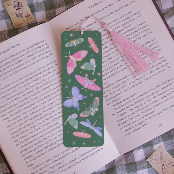 Fantasy Butterflies Bookmark, Literary Bookmark with Tassel