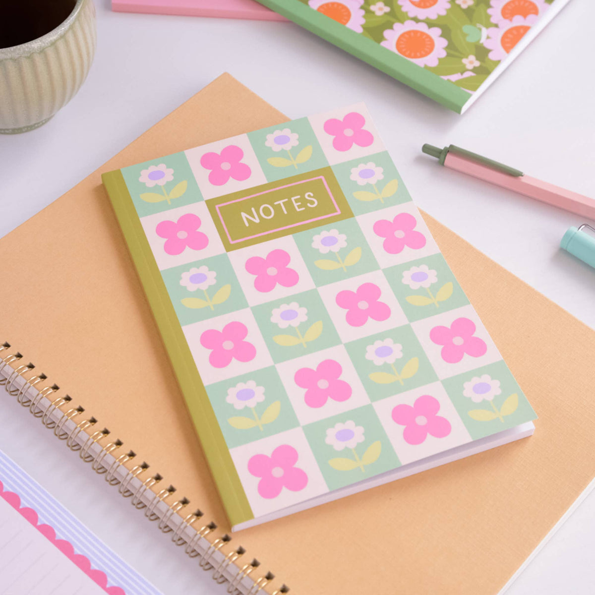 Floral Notebook – A5 Journal with 80 Lined Pages