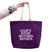 Can't. Stop. Buying. Books. - Plum Canvas Tote Bag
