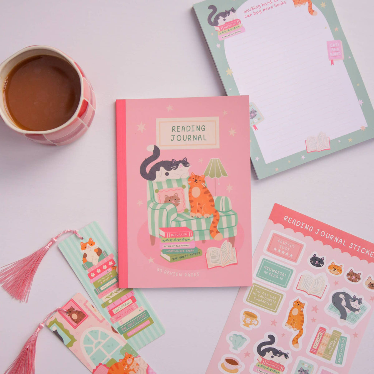 Cat Books Notepad – Literature Stationery Gifts