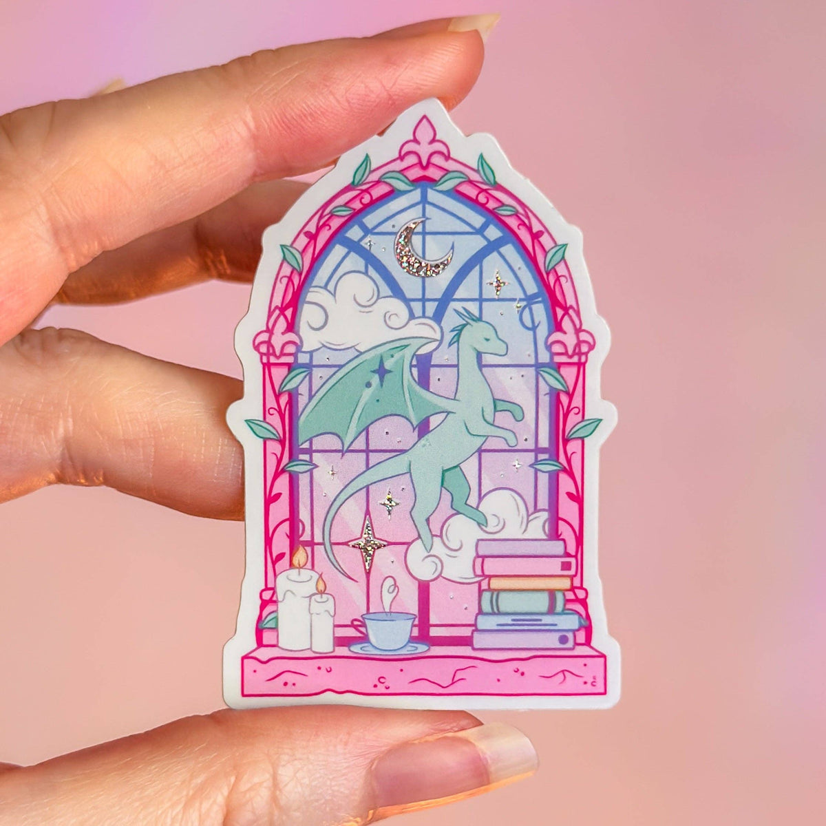 Library Window Pixie Dust Glitter Sticker | Small
