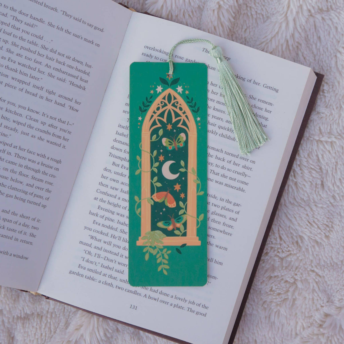 Forest Window, Fantasy Bookmark with Tassel