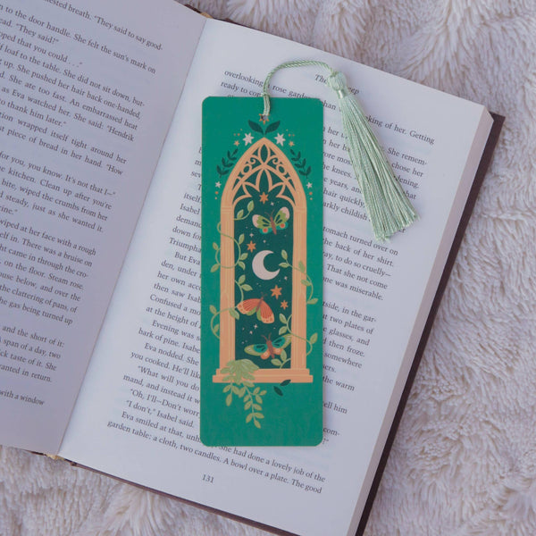 Forest Window, Fantasy Bookmark with Tassel