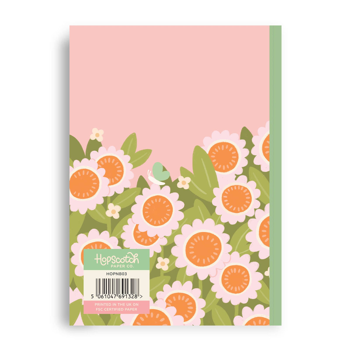 Cat & Flowers Notebook – A5 Journal with 80 Lined Pages