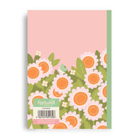 Cat & Flowers Notebook – A5 Journal with 80 Lined Pages